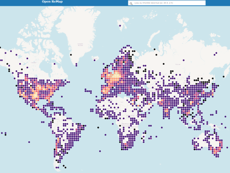 carte des EnR tirée d'Open ReMap