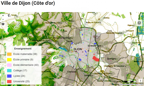 Dijon avec Cartes.gouv.fr